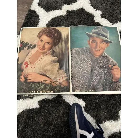 Vintage Handmade Movie Star Celebrity WW2 Magazine Clippings Scrapbook 40’s